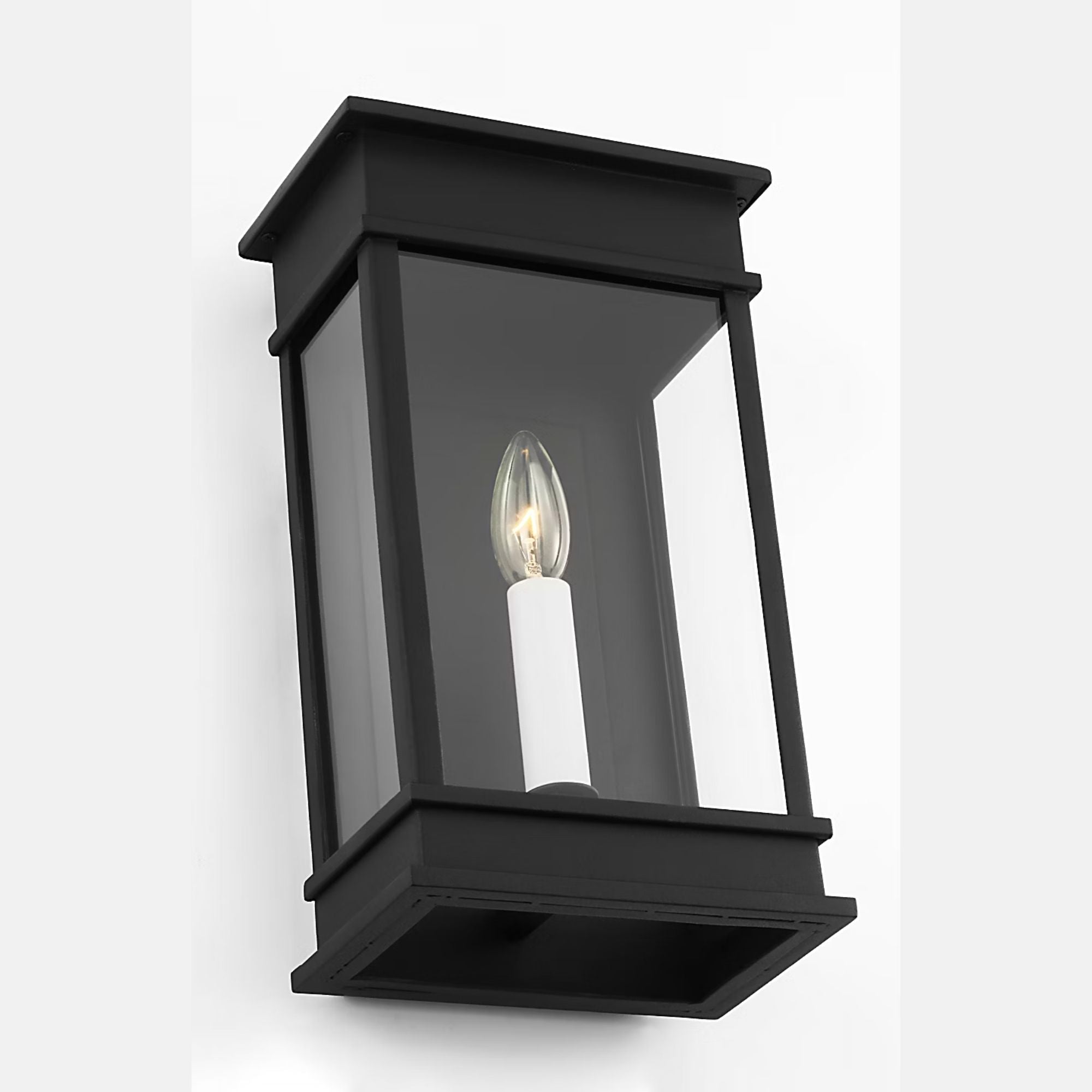 Cupertino 13" Small Wall Lantern, Textured Black Finish