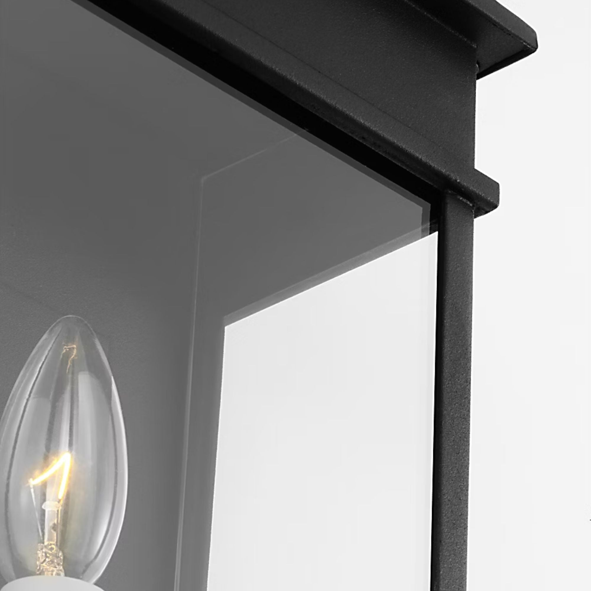 Cupertino 13" Small Wall Lantern, Textured Black Finish