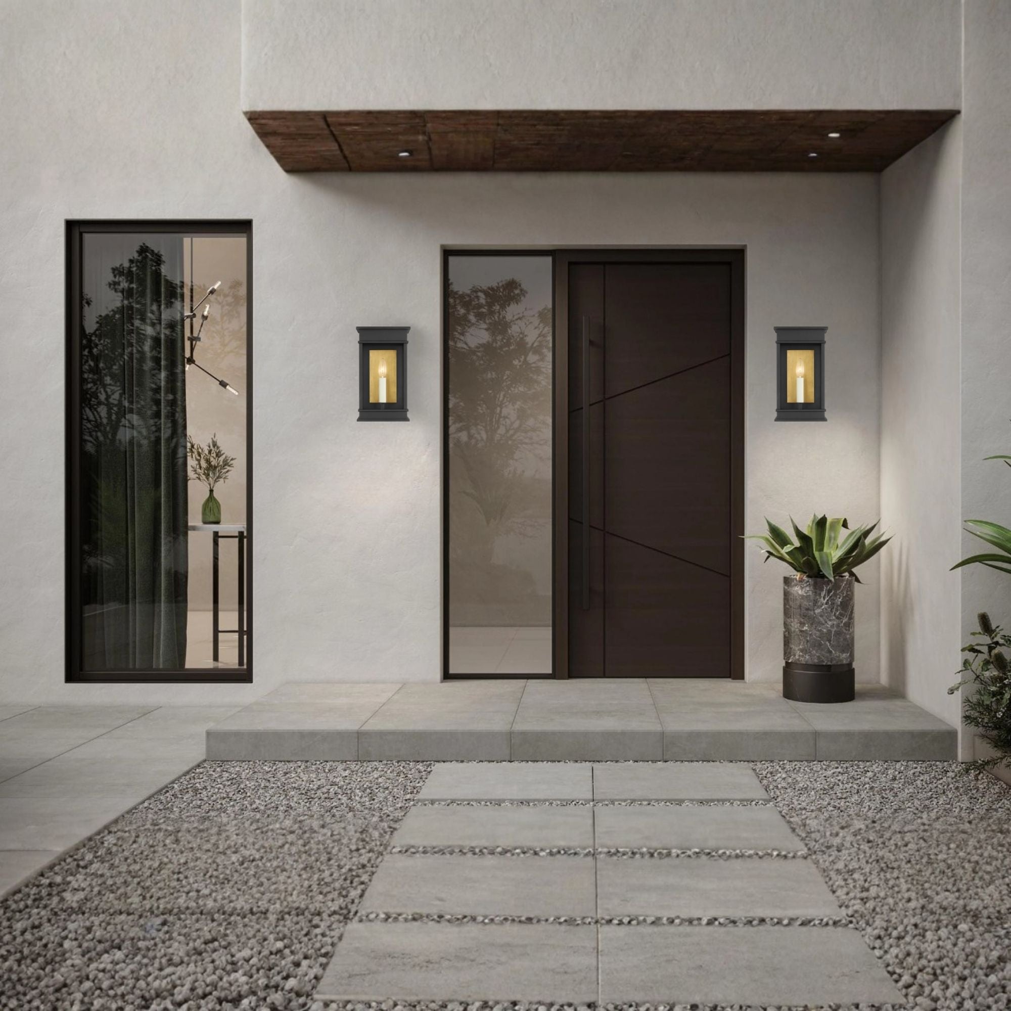 Cupertino 13" Small Wall Lantern, Textured Black Finish