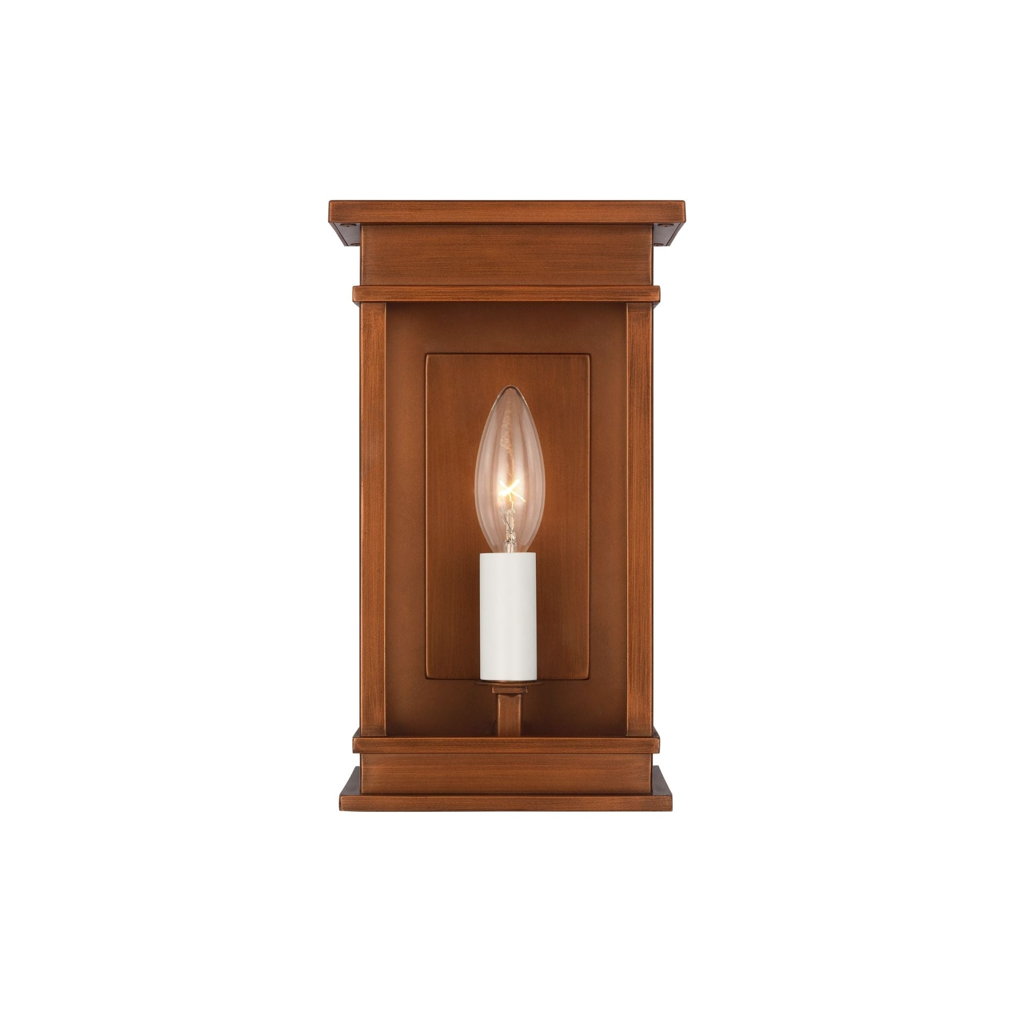 Cupertino 10" Mini Wall Lantern, Natural Copper Finish