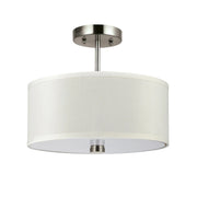 Dayna Shade 14" 2-Light Semi-Flush Convertible Pendant, Brushed Nickel Finish