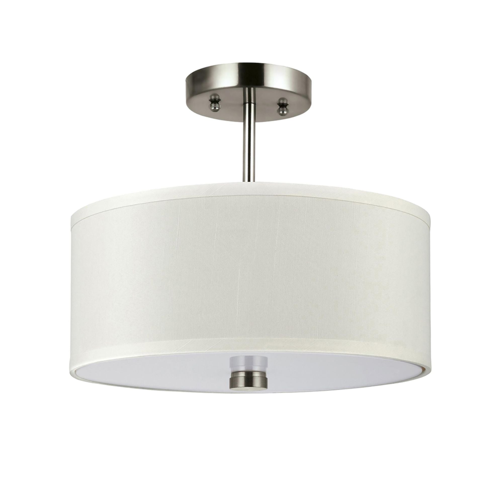 Dayna Shade 14" 2-Light Semi-Flush Convertible Pendant, Brushed Nickel Finish
