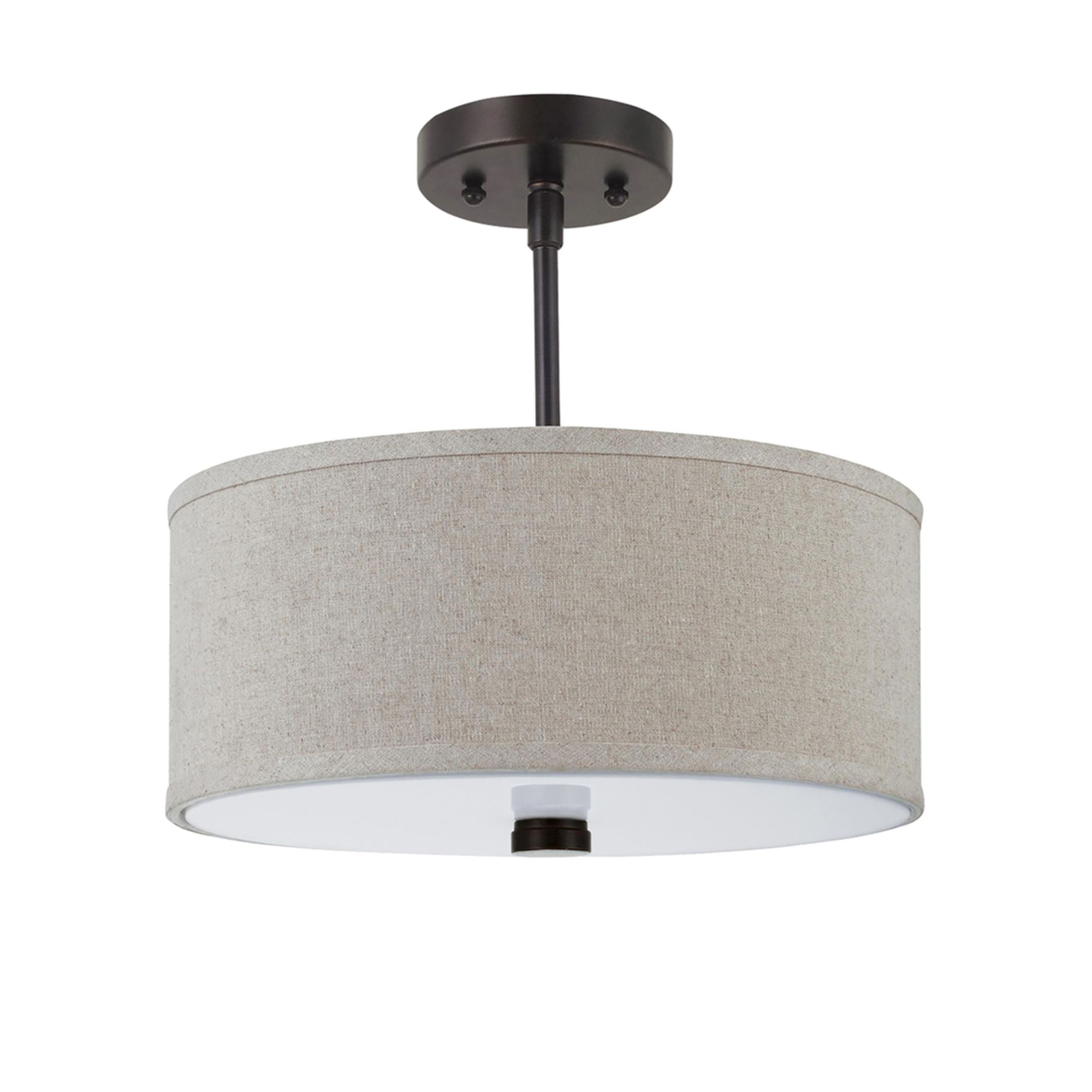 Dayna Shade 14" 2-Light LED Semi-Flush Convertible Pendant, Bronze Finish