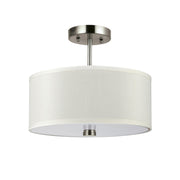 Dayna Shade 14" 2-Light LED Semi-Flush Convertible Pendant, Brushed Nickel Finish