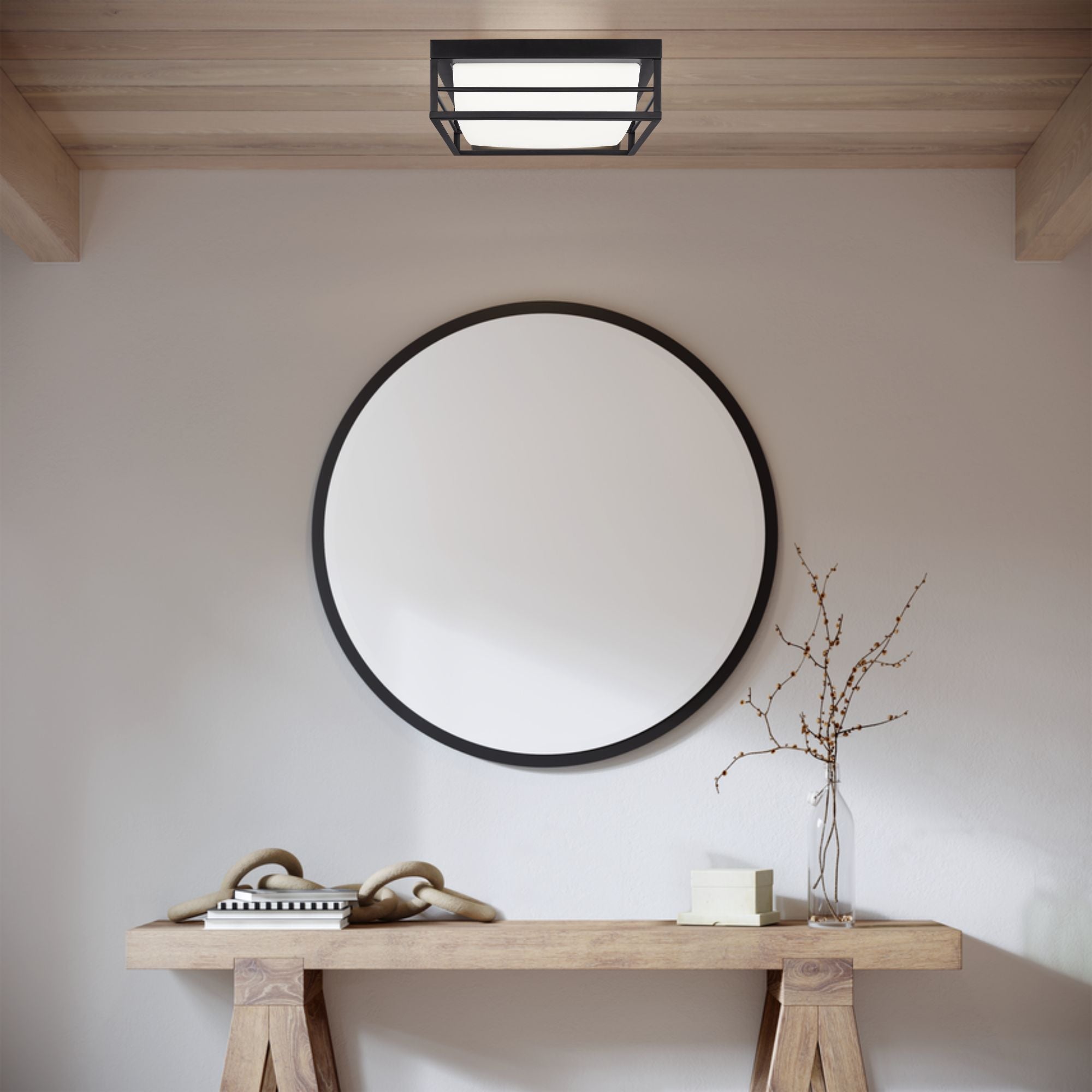 Dearborn 12" Medium LED Flush Mount, Midnight Black Finish