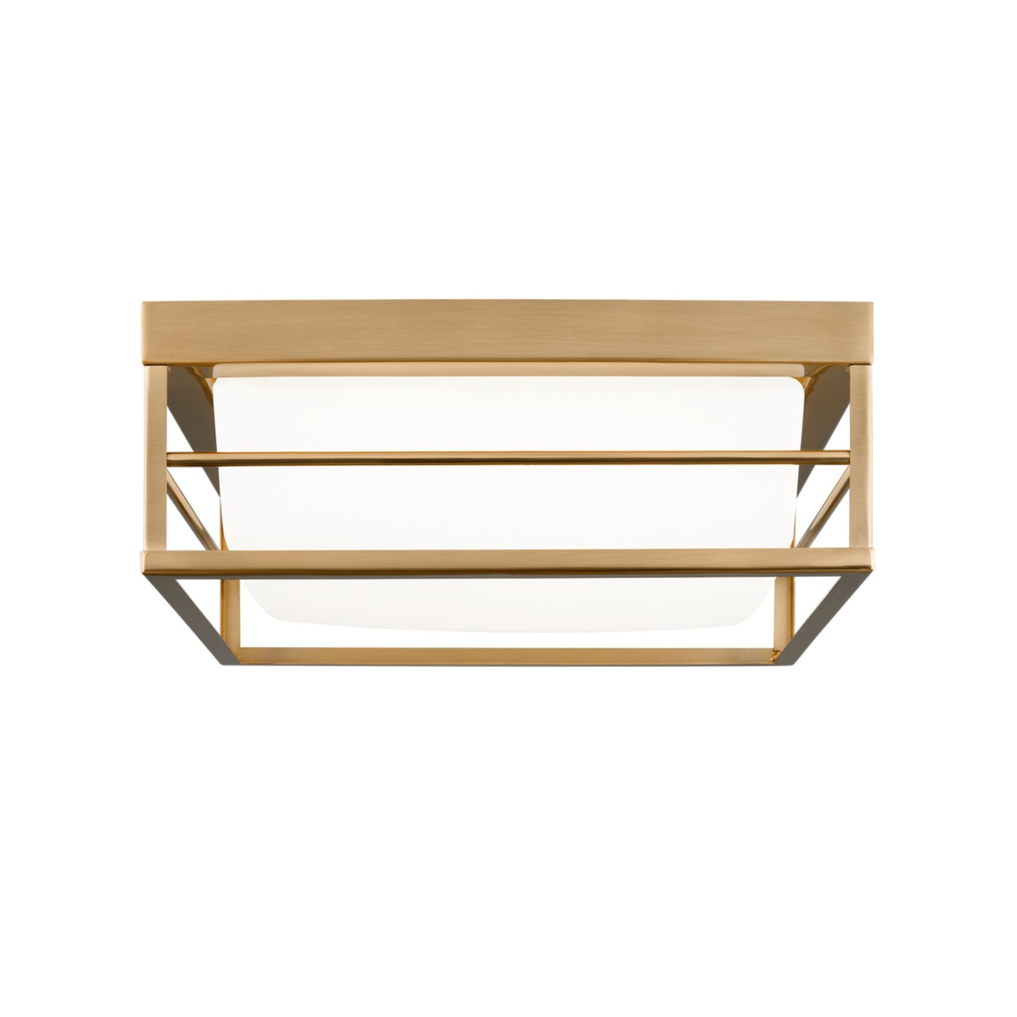 Dearborn 12" Medium LED Flush Mount, Satin Brass Finish