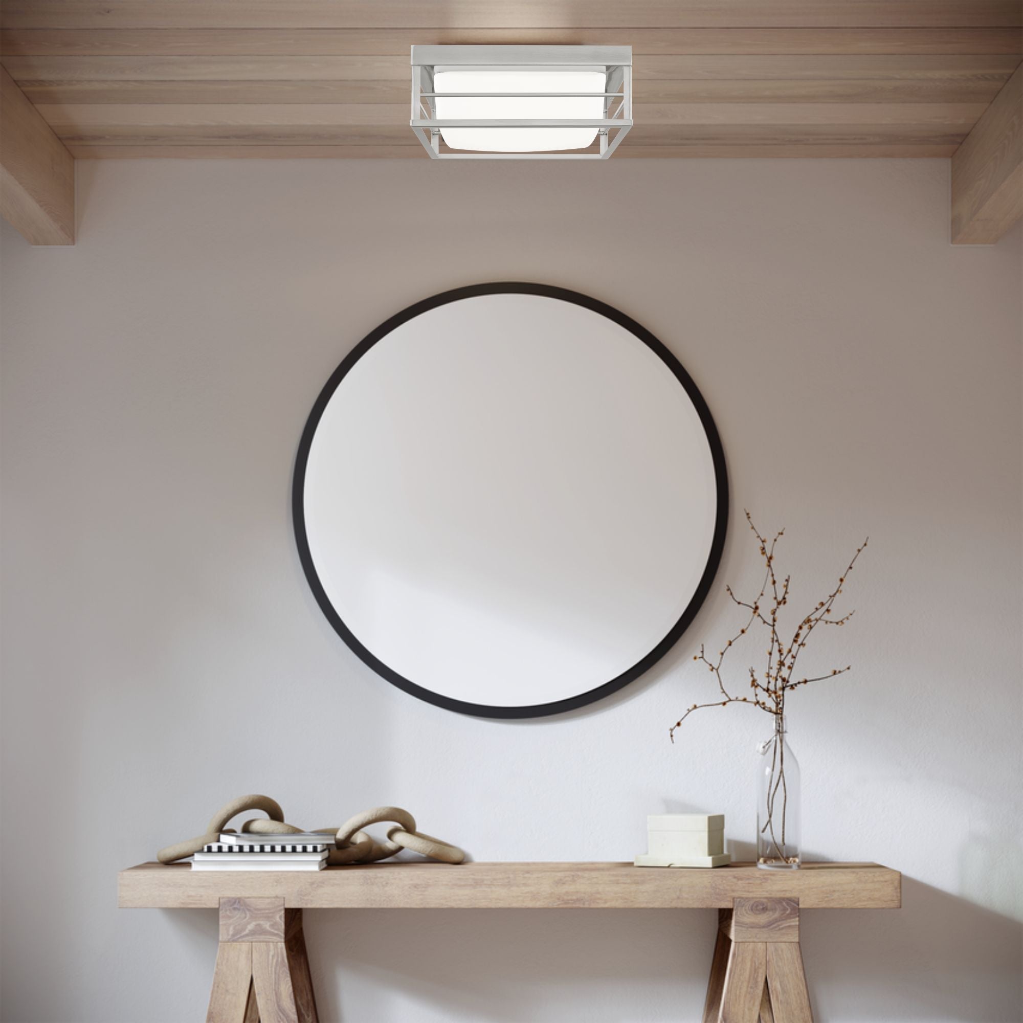 Dearborn 12" Medium LED Flush Mount, Brushed Nickel Finish