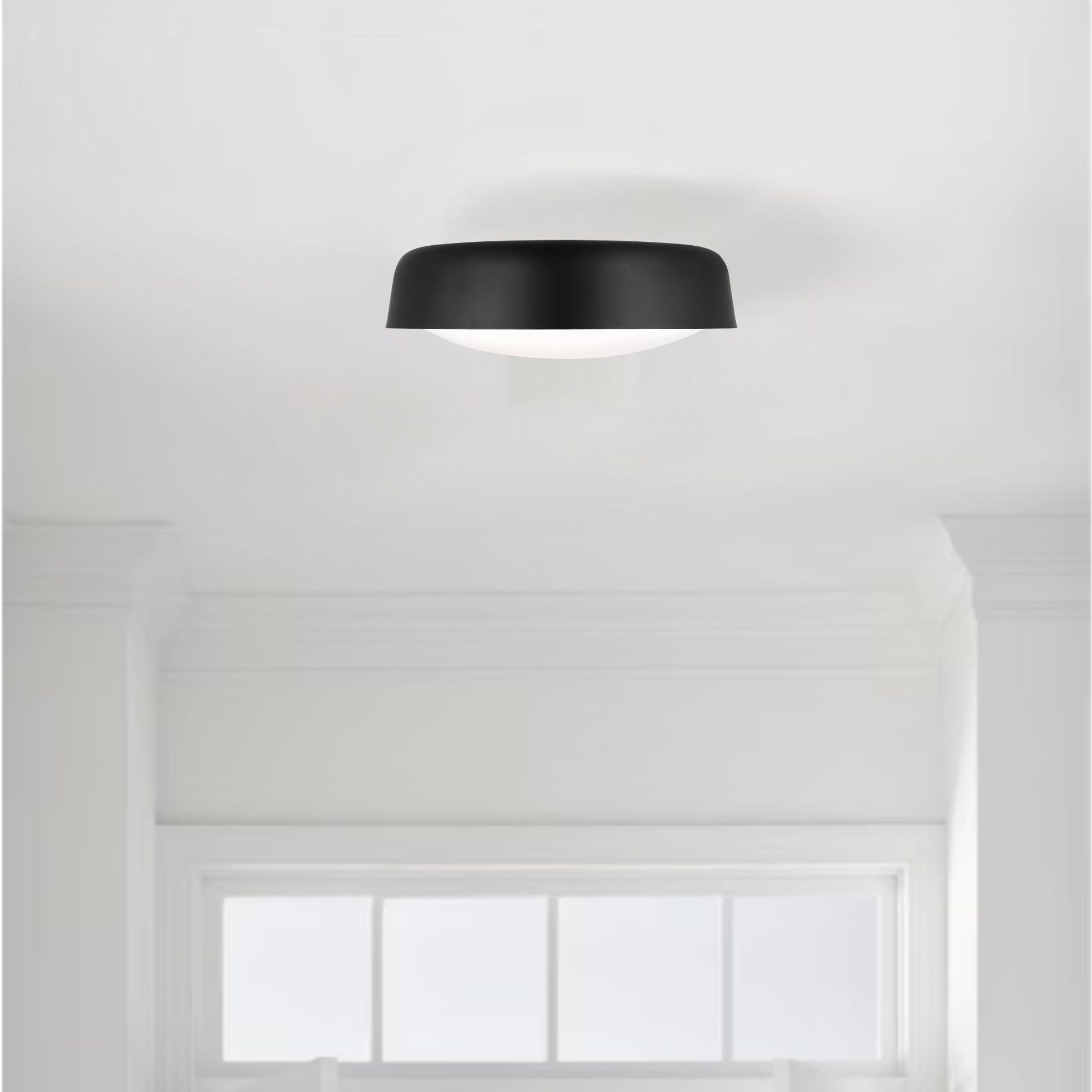 Draper 16" 2-Light Flush Mount, Midnight Black Finish