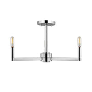 Fullton 20" 3-Light Semi Flush Mount, Chrome Finish