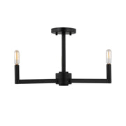 Fullton 20" 3-Light Semi Flush Mount, Midnight Black Finish