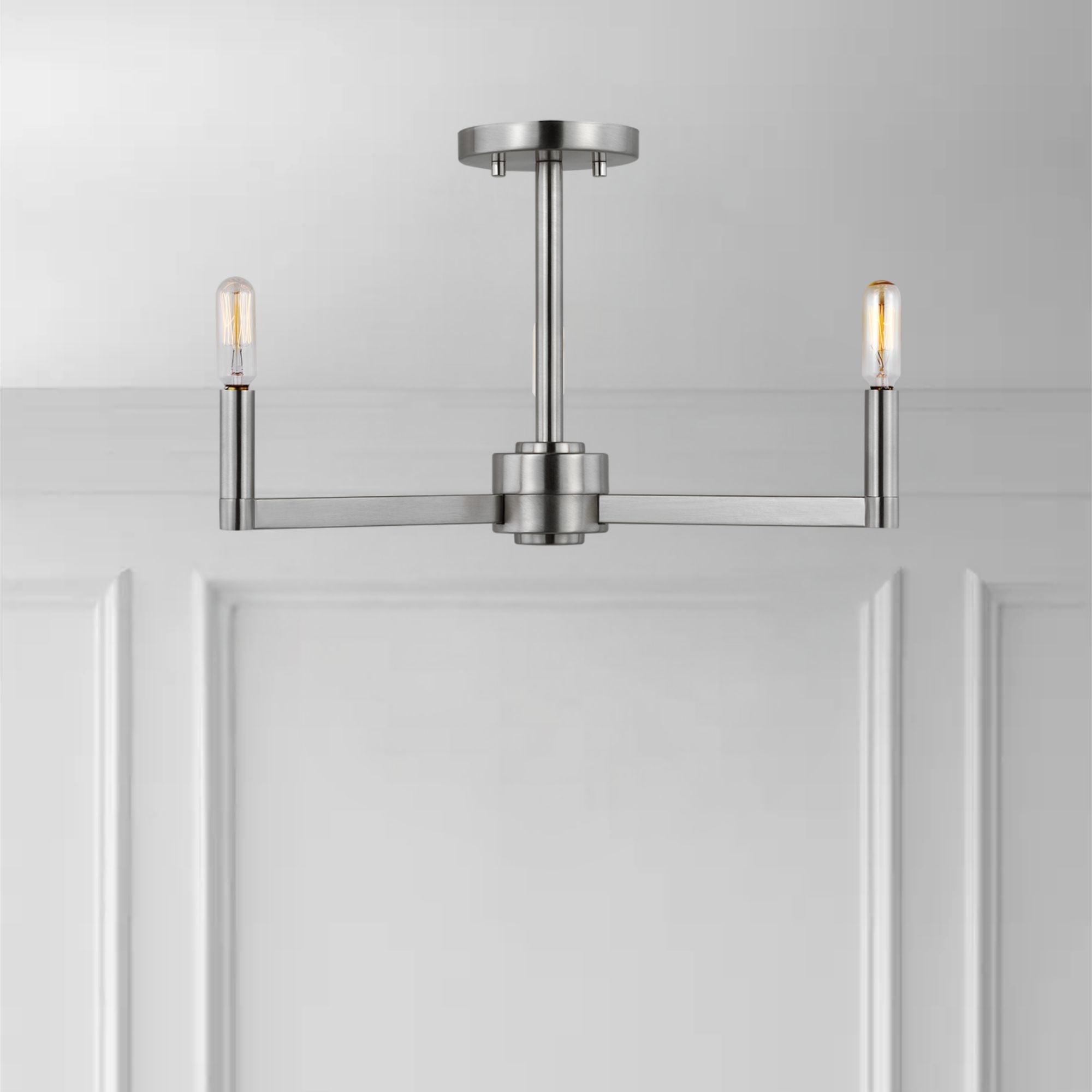 Fullton 20" 3-Light Semi Flush Mount, Brushed Nickel Finish