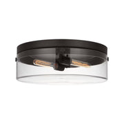 Garrett 18" 2-Light Large Flush Mount, Aged Iron Finish