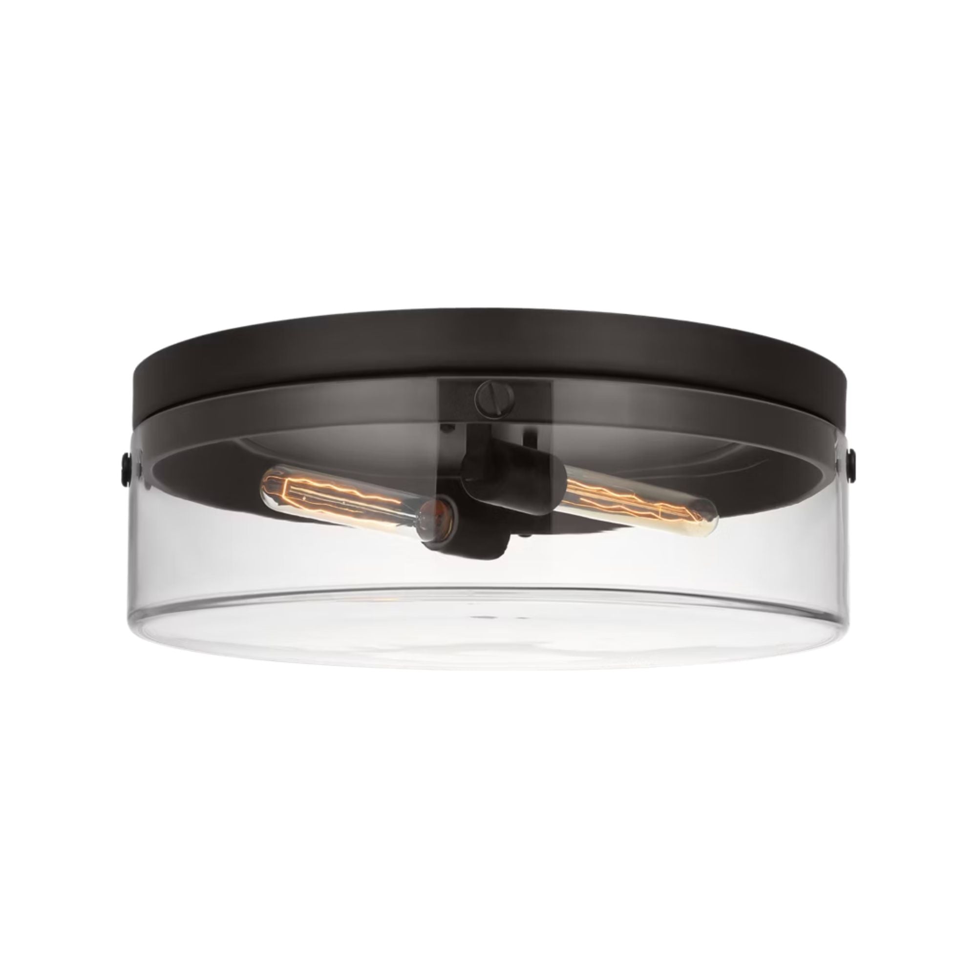 Garrett 18" 2-Light Large Flush Mount, Aged Iron Finish