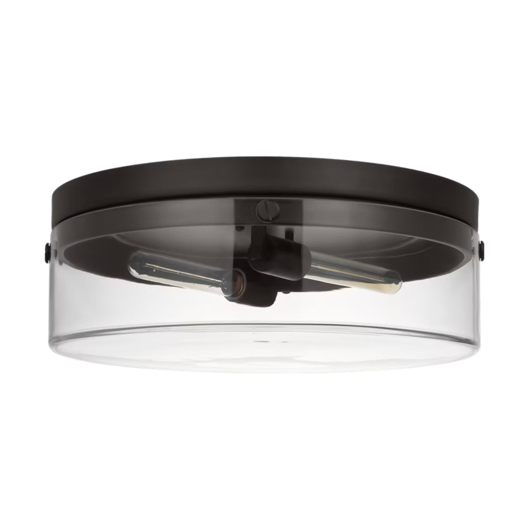Garrett 18" 2-Light Large Flush Mount, Aged Iron Finish