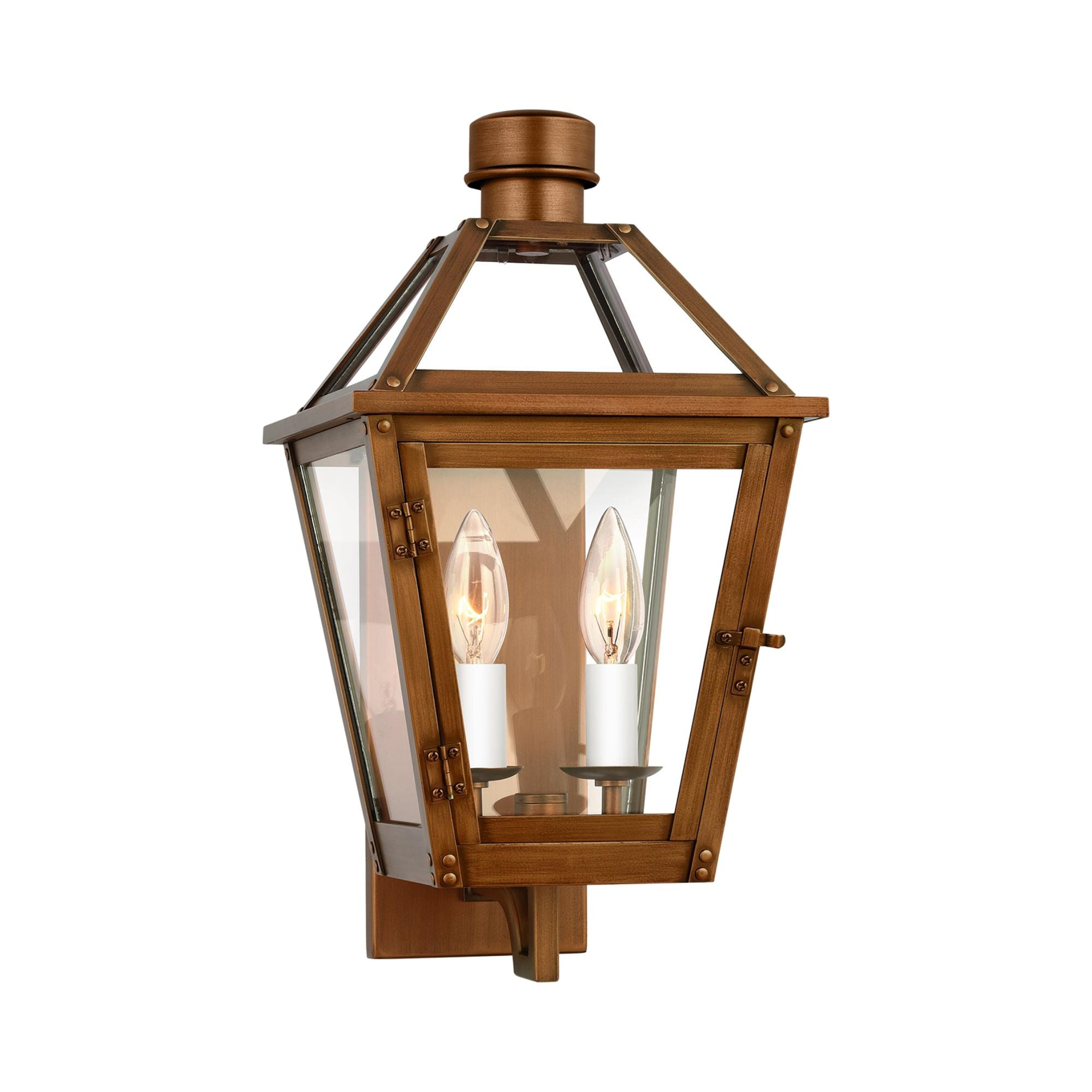 Hyannis 16" 2-Light Small Wall Lantern, Natural Copper Finish