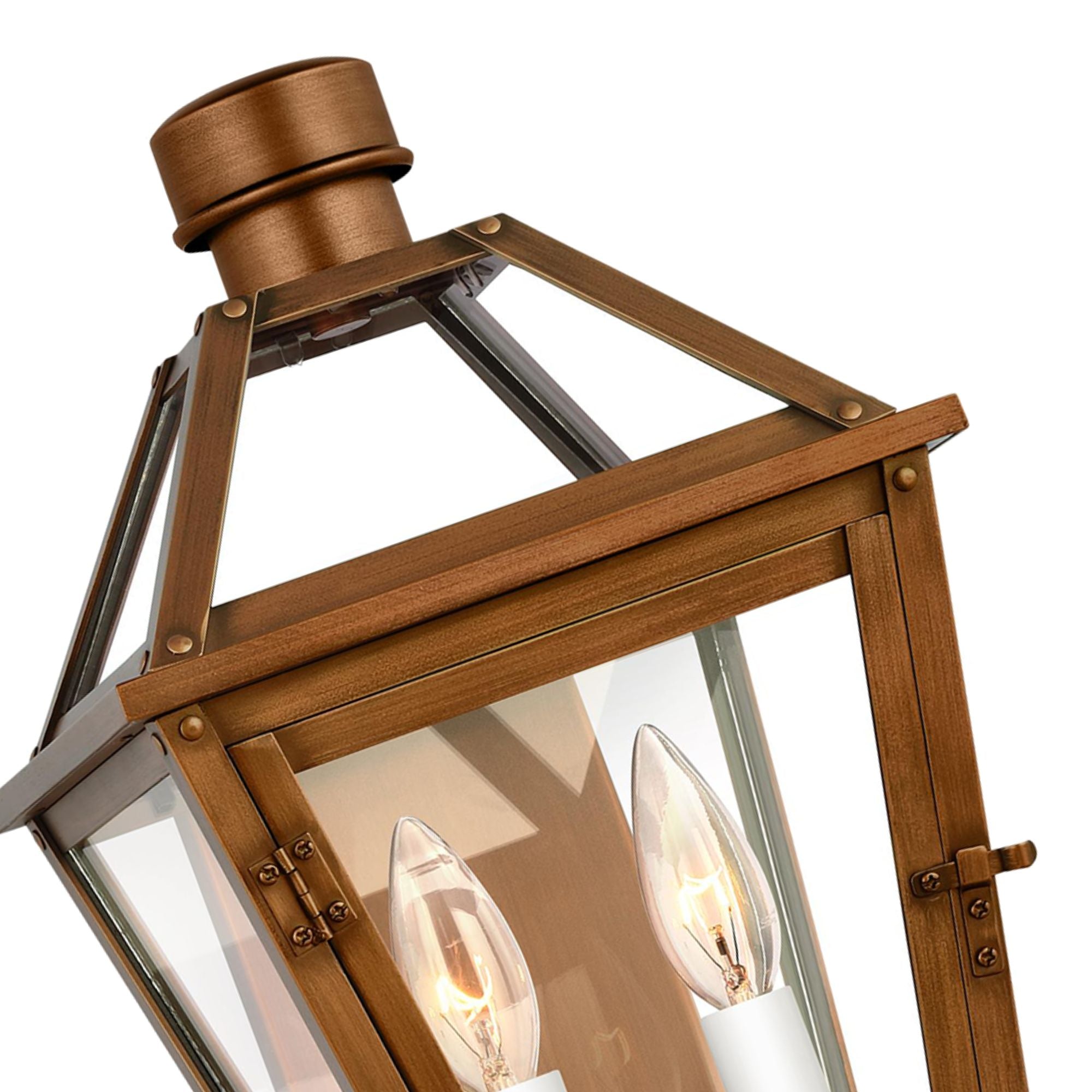 Hyannis 16" 2-Light Small Wall Lantern, Natural Copper Finish