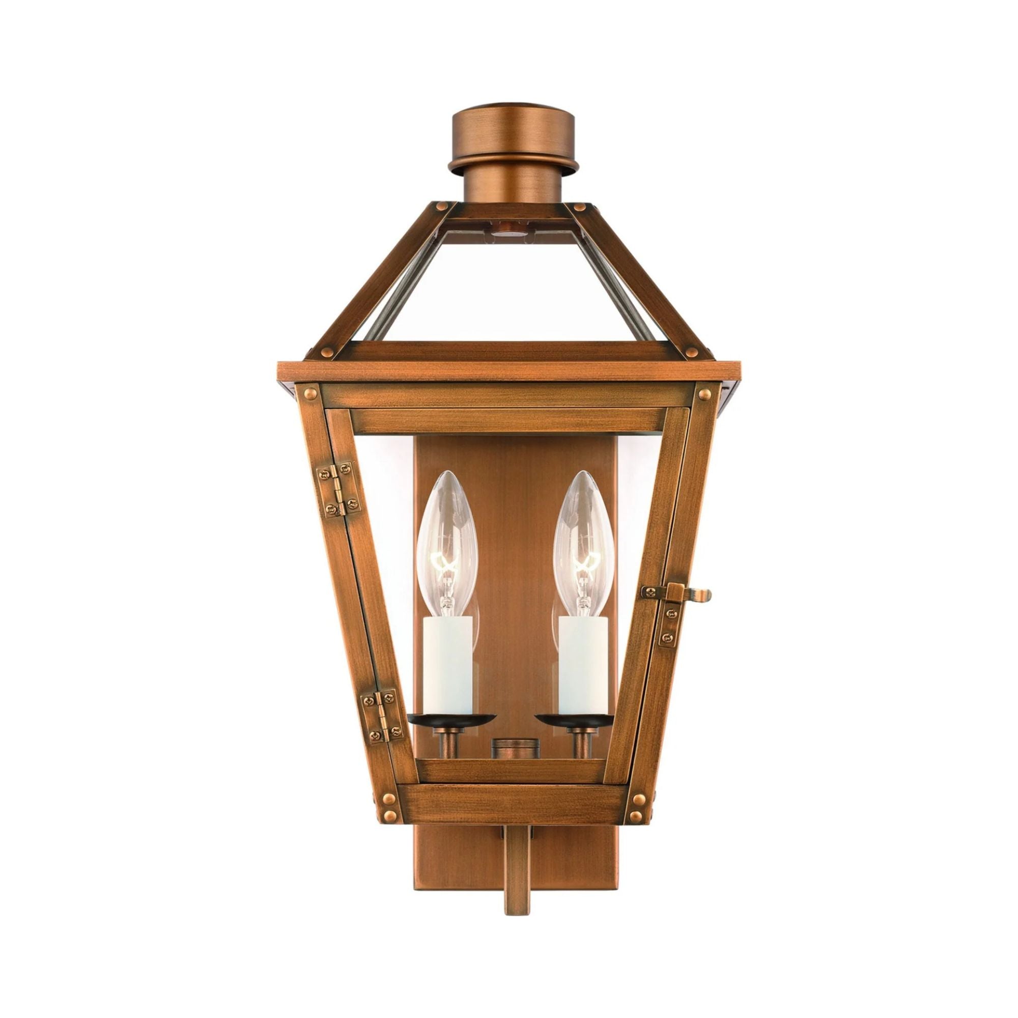 Hyannis 16" 2-Light Small Wall Lantern, Natural Copper Finish