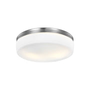 Issen 14" 2-Light Flush Mount, Satin Nickel Finish