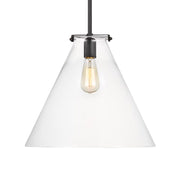 Kate 16" Cone Pendant, Midnight Black Finish