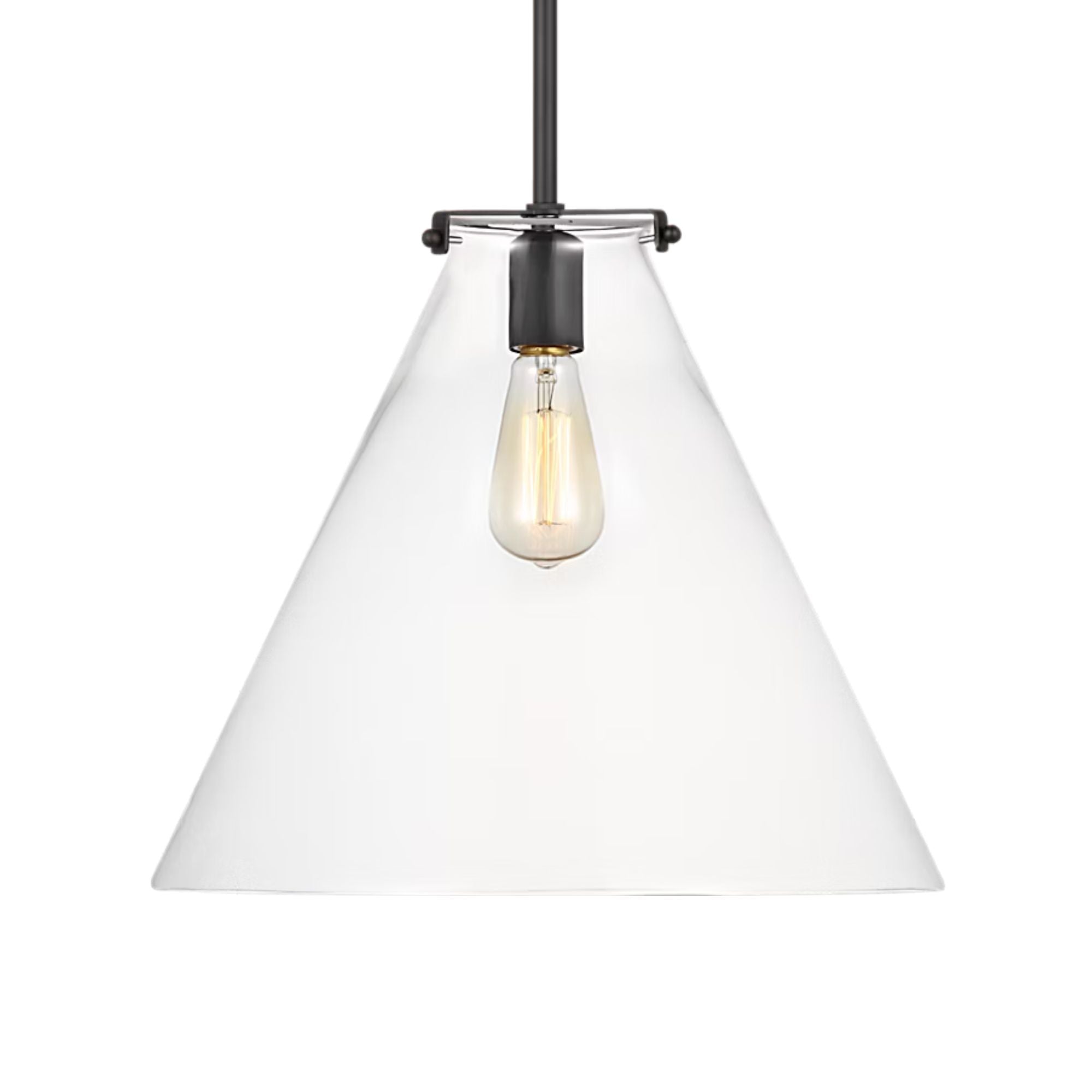 Kate 16" Cone Pendant, Midnight Black Finish