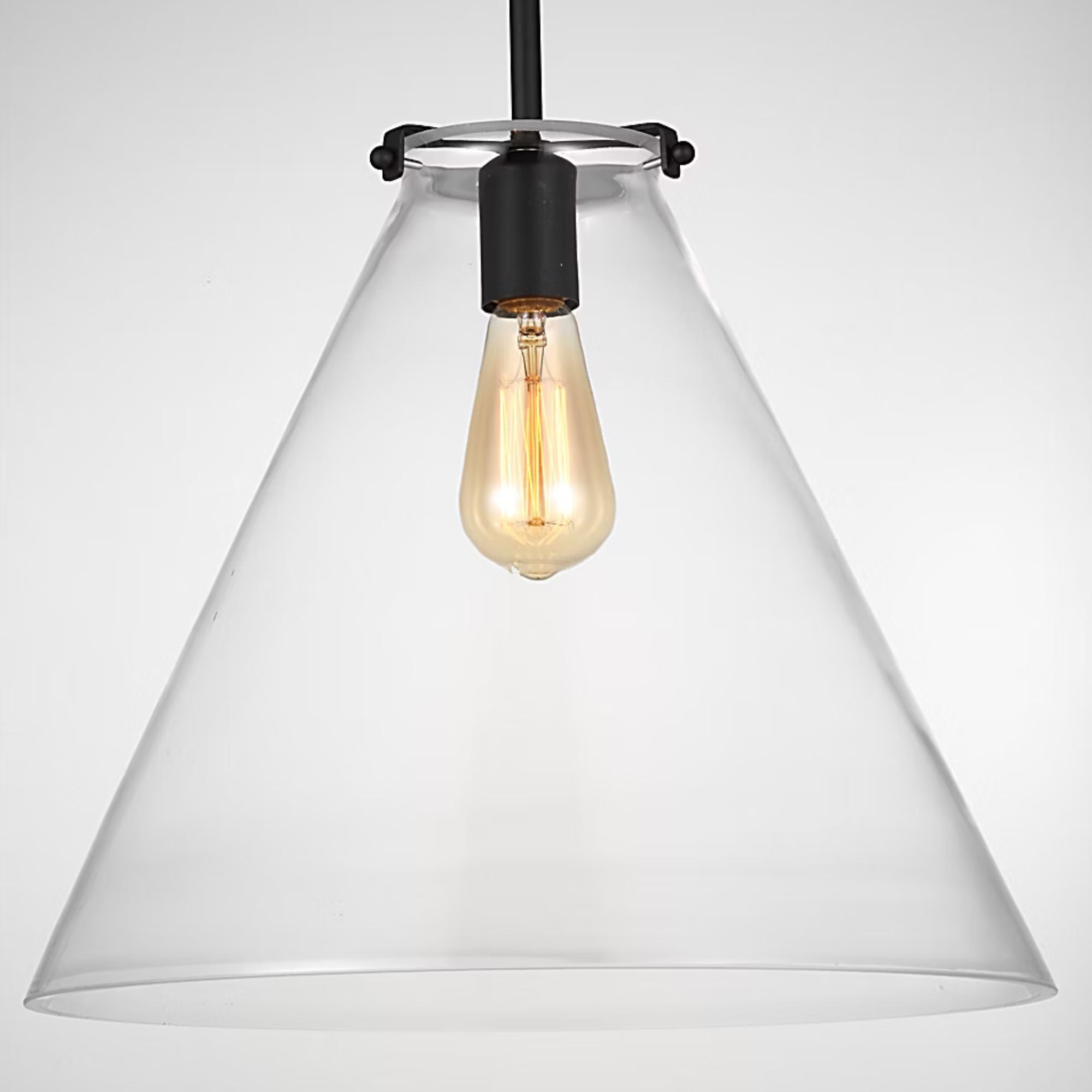 Kate 16" Cone Pendant, Midnight Black Finish