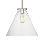 Kate 16" Cone Pendant, Brushed Nickel Finish