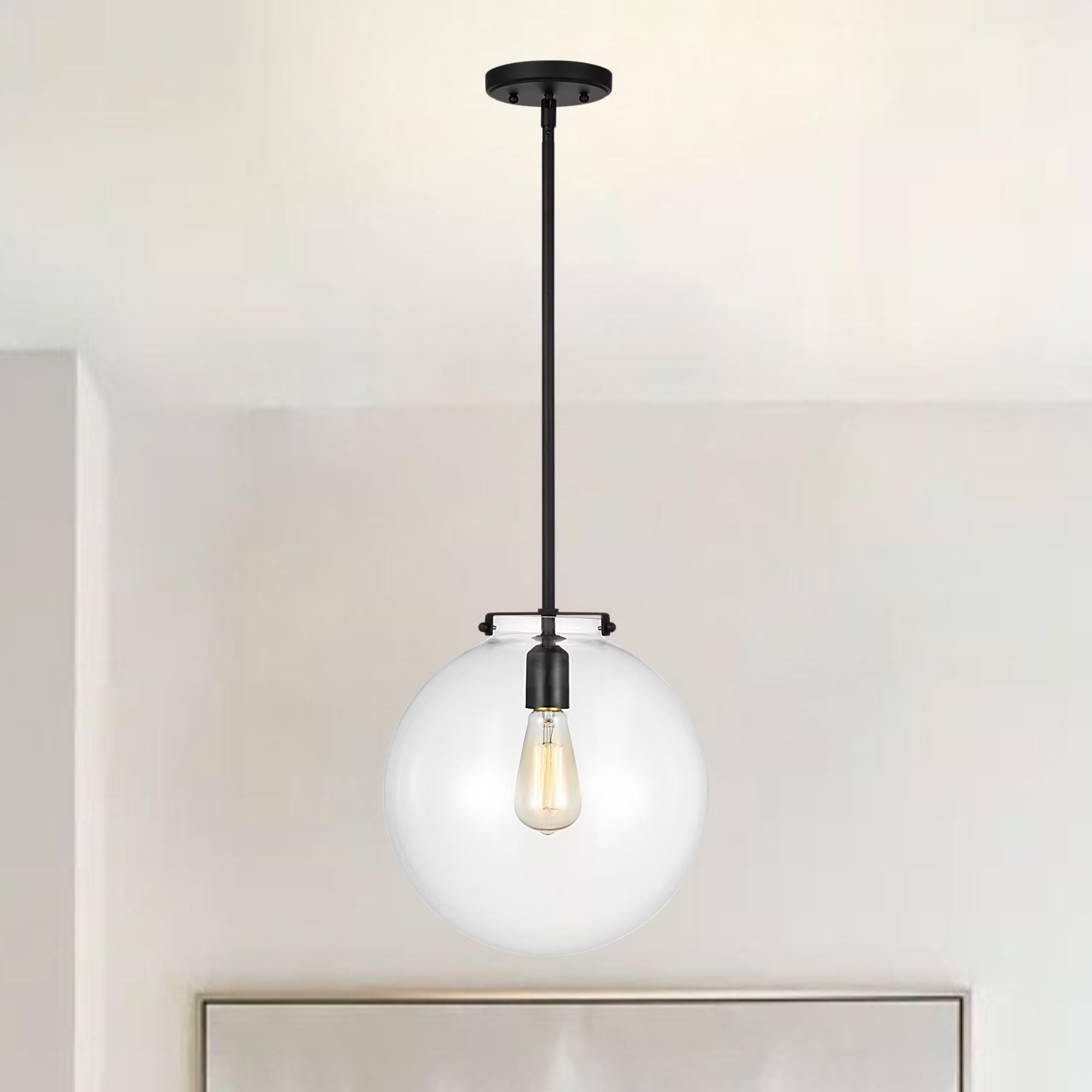 Kate 12" Sphere Pendant, Midnight Black Finish