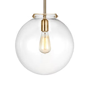 Kate 12" Sphere Pendant, Satin Brass Finish