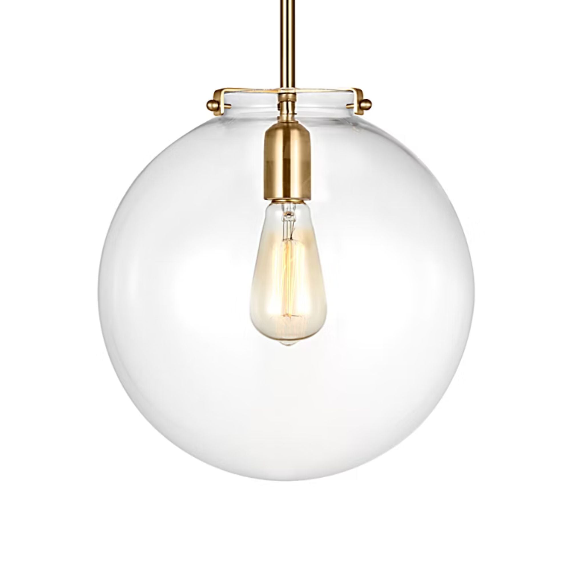 Kate 12" Sphere Pendant, Satin Brass Finish