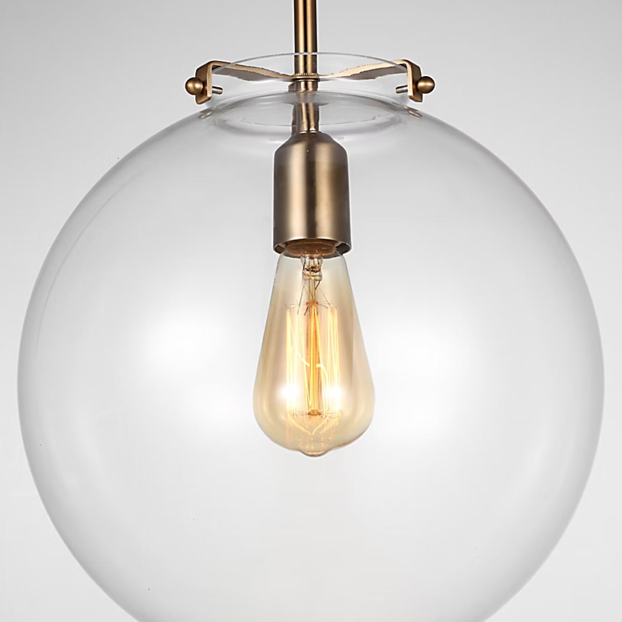 Kate 12" Sphere Pendant, Satin Brass Finish