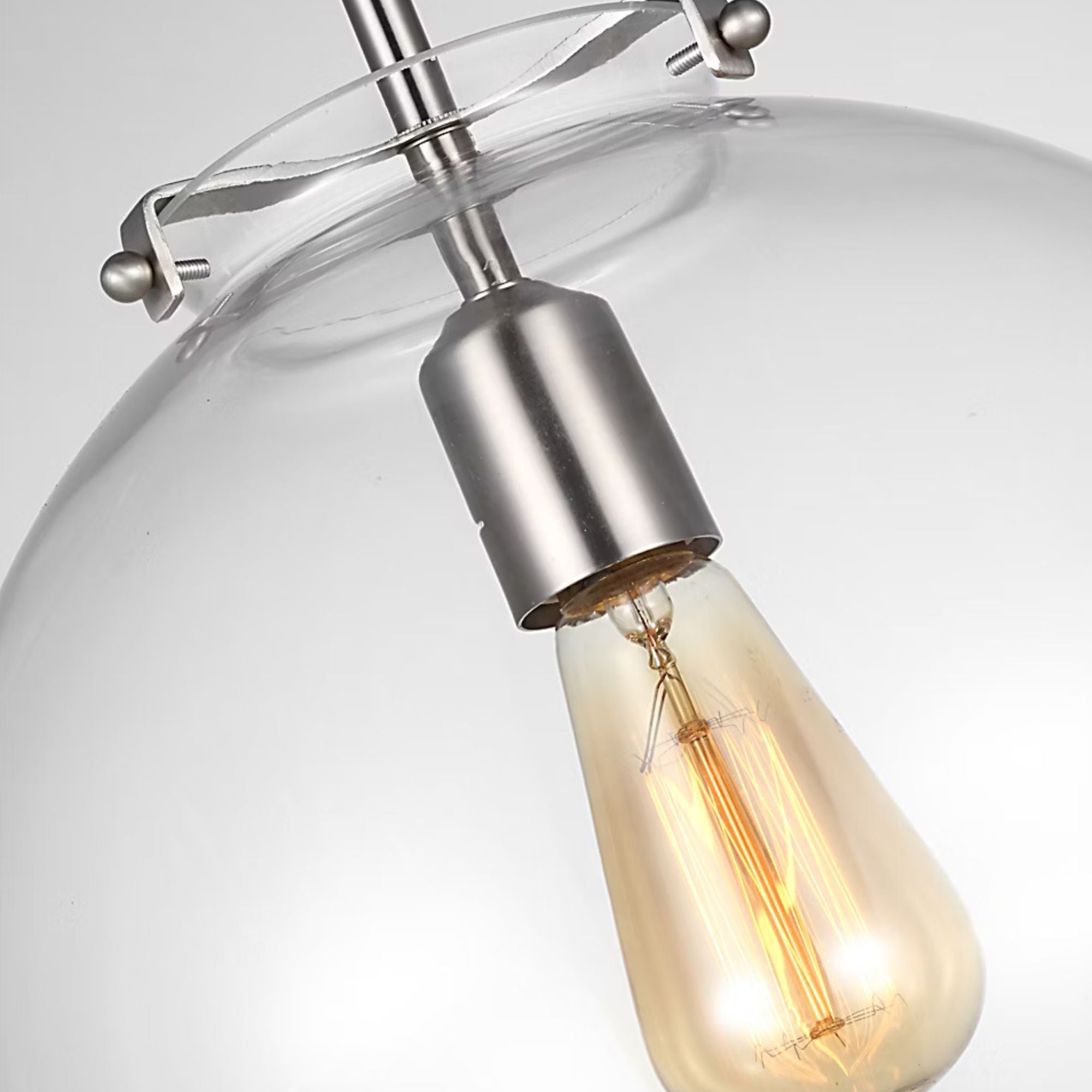 Kate 12" Sphere Pendant, Brushed Nickel Finish