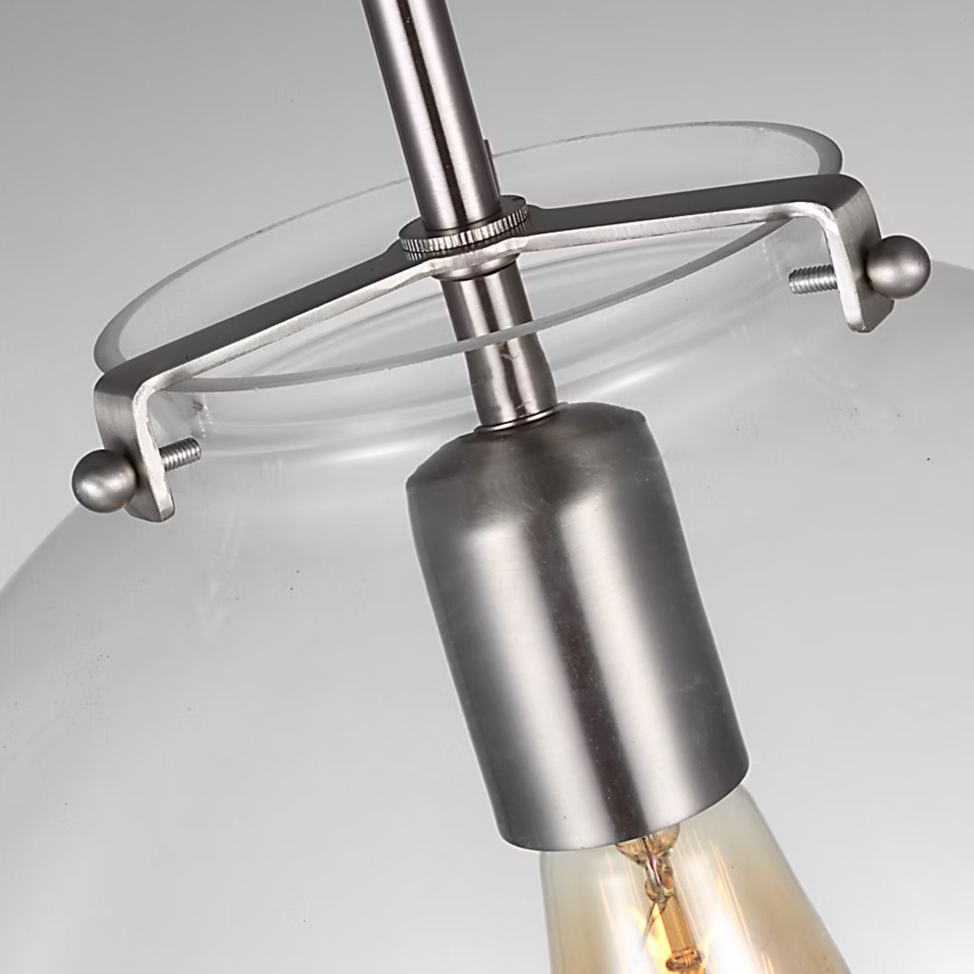 Kate 12" Sphere Pendant, Brushed Nickel Finish