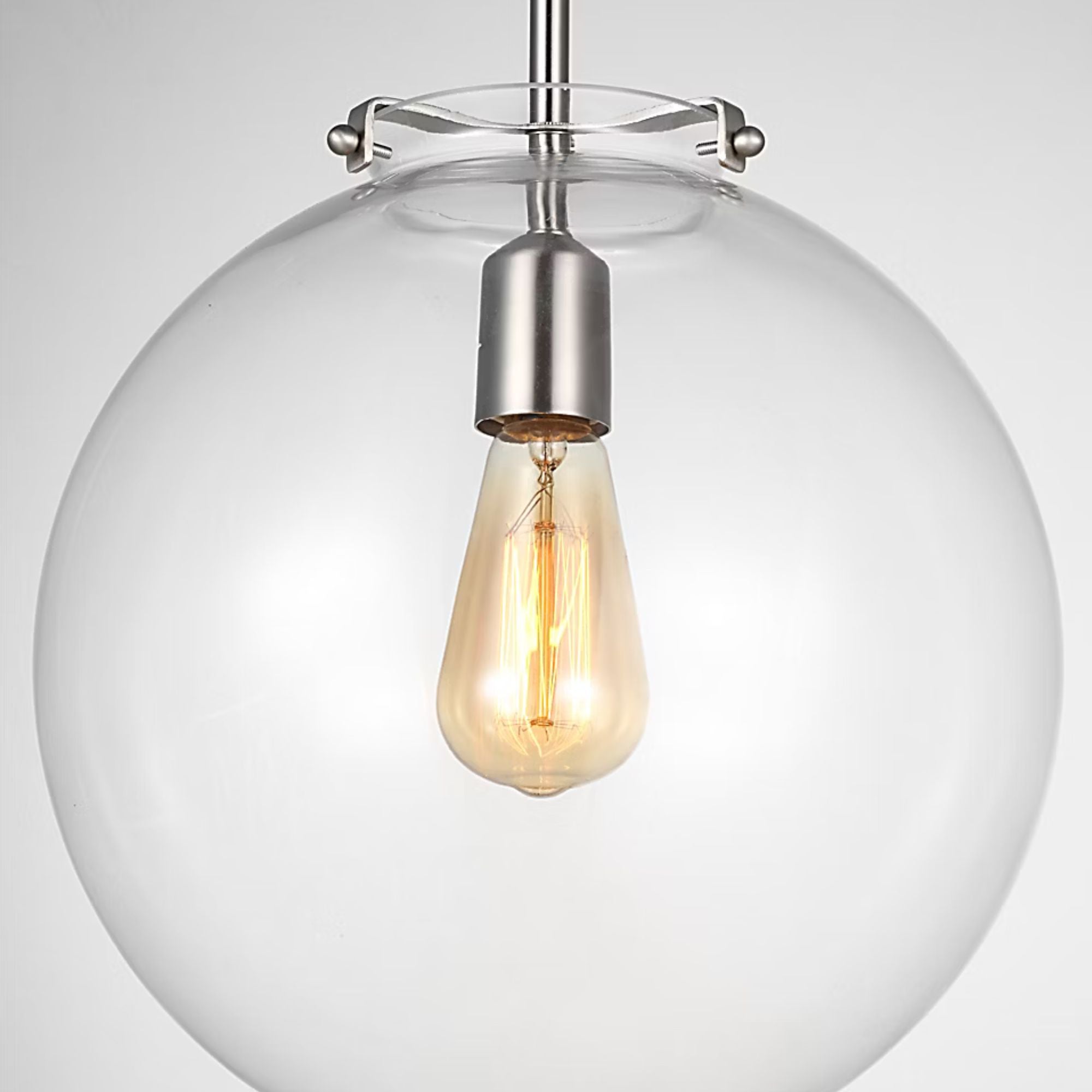 Kate 12" Sphere Pendant, Brushed Nickel Finish