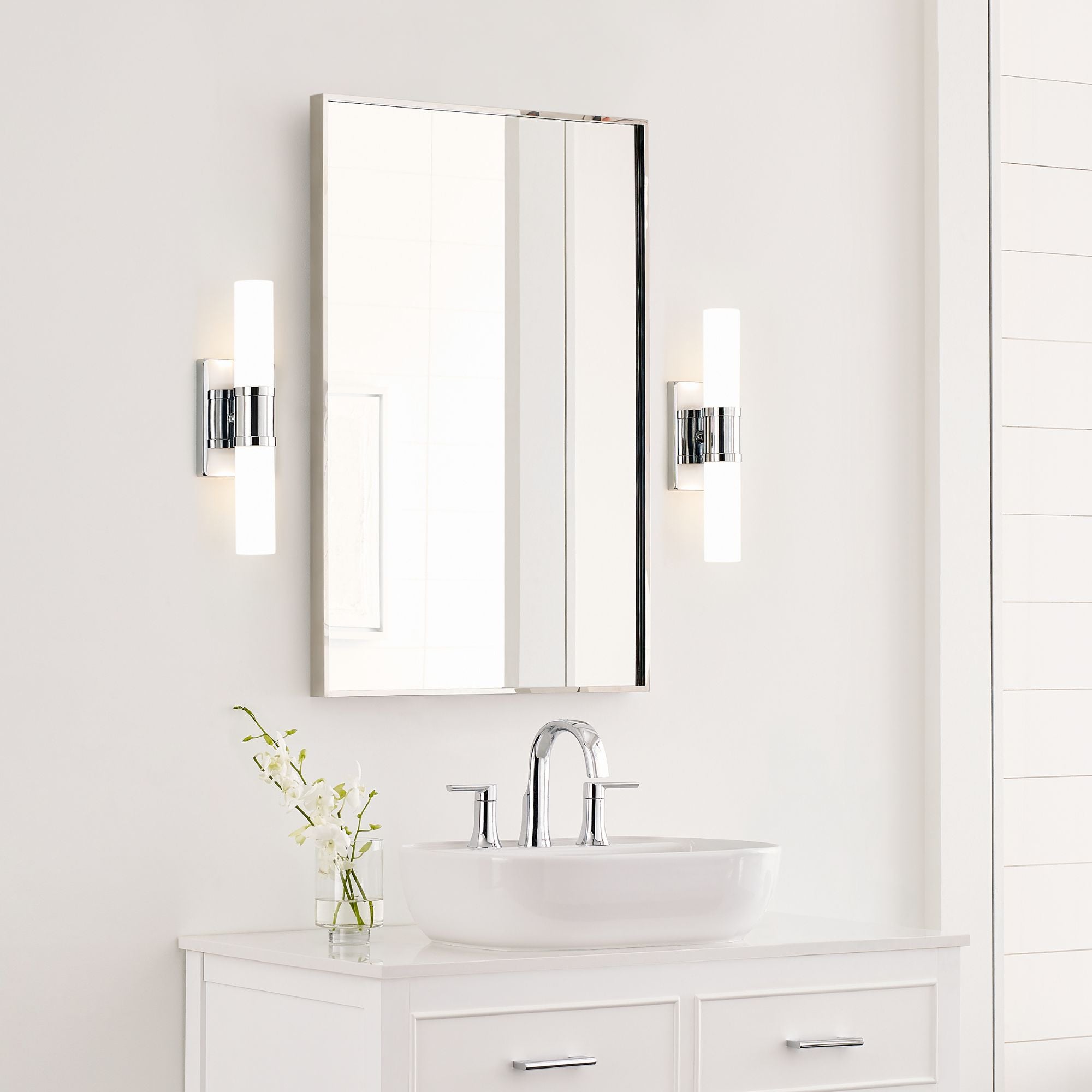 Keaton 16" Small 2-Light Bathroom Vanity, Chrome Finish