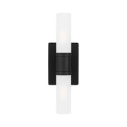 Keaton 16" Small 2-Light Bathroom Vanity, Midnight Black Finish