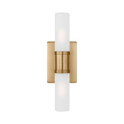 Keaton 16" Small 2-Light Bathroom Vanity, Satin Brass Finish