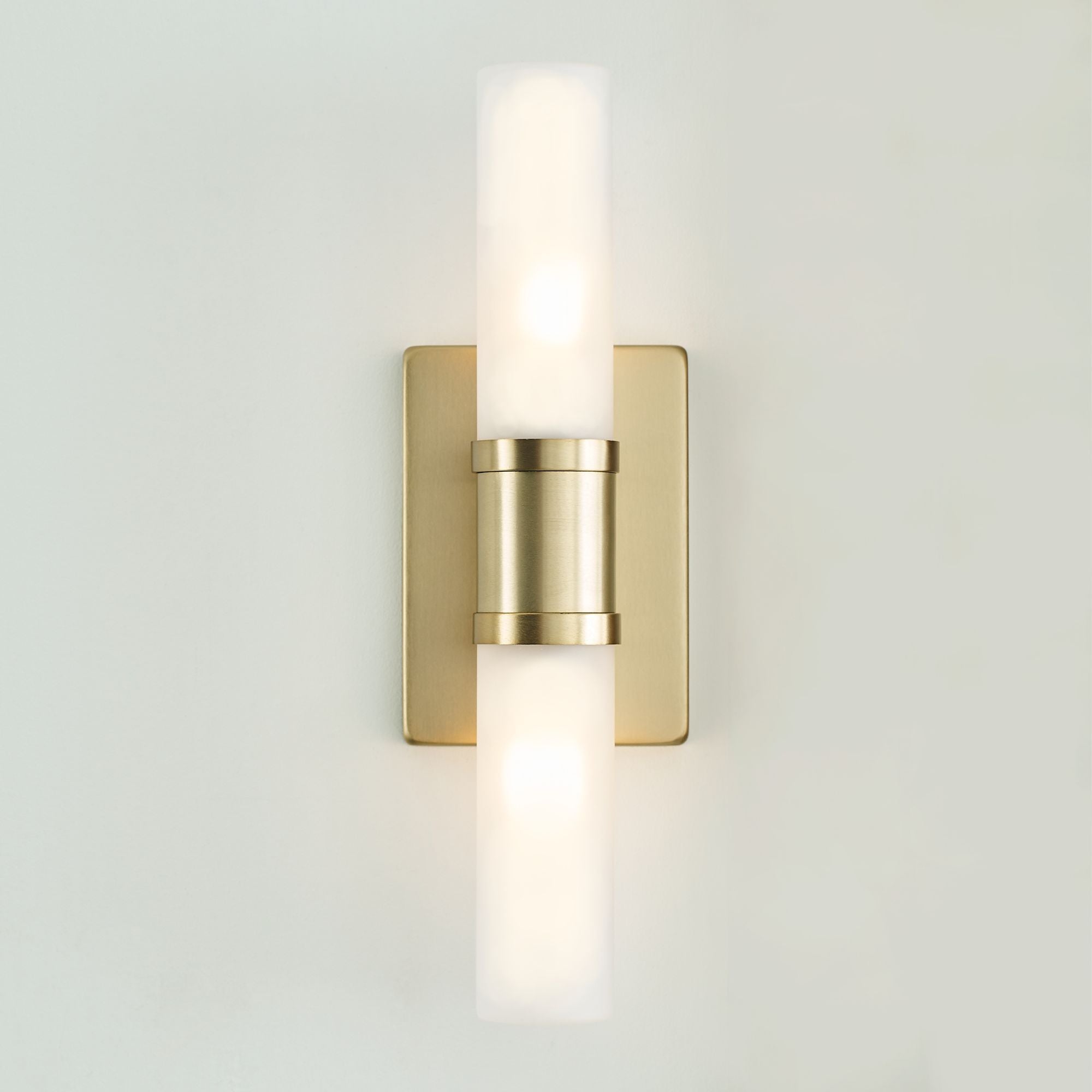 Keaton 16" Small 2-Light Bathroom Vanity, Satin Brass Finish