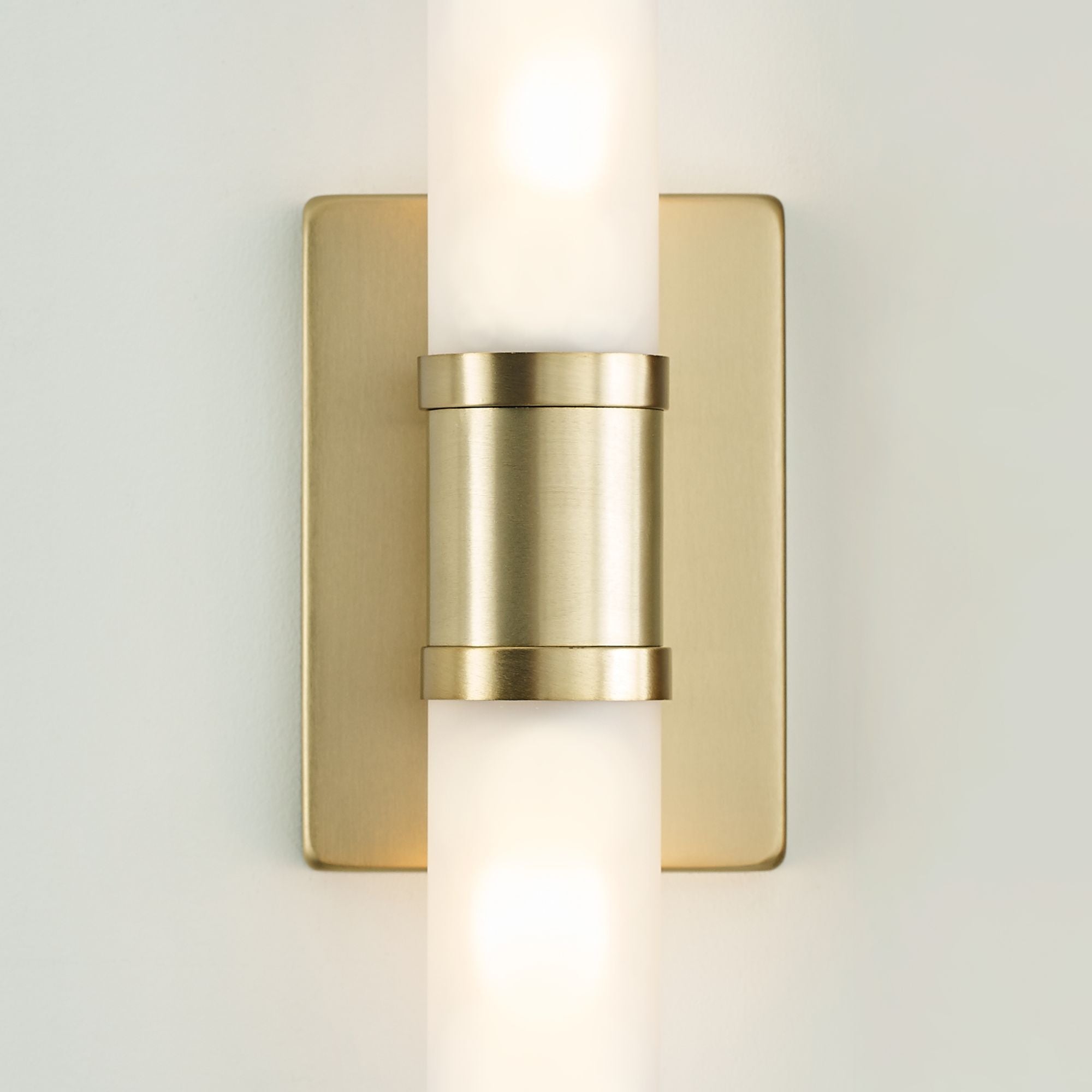 Keaton 16" Small 2-Light Bathroom Vanity, Satin Brass Finish