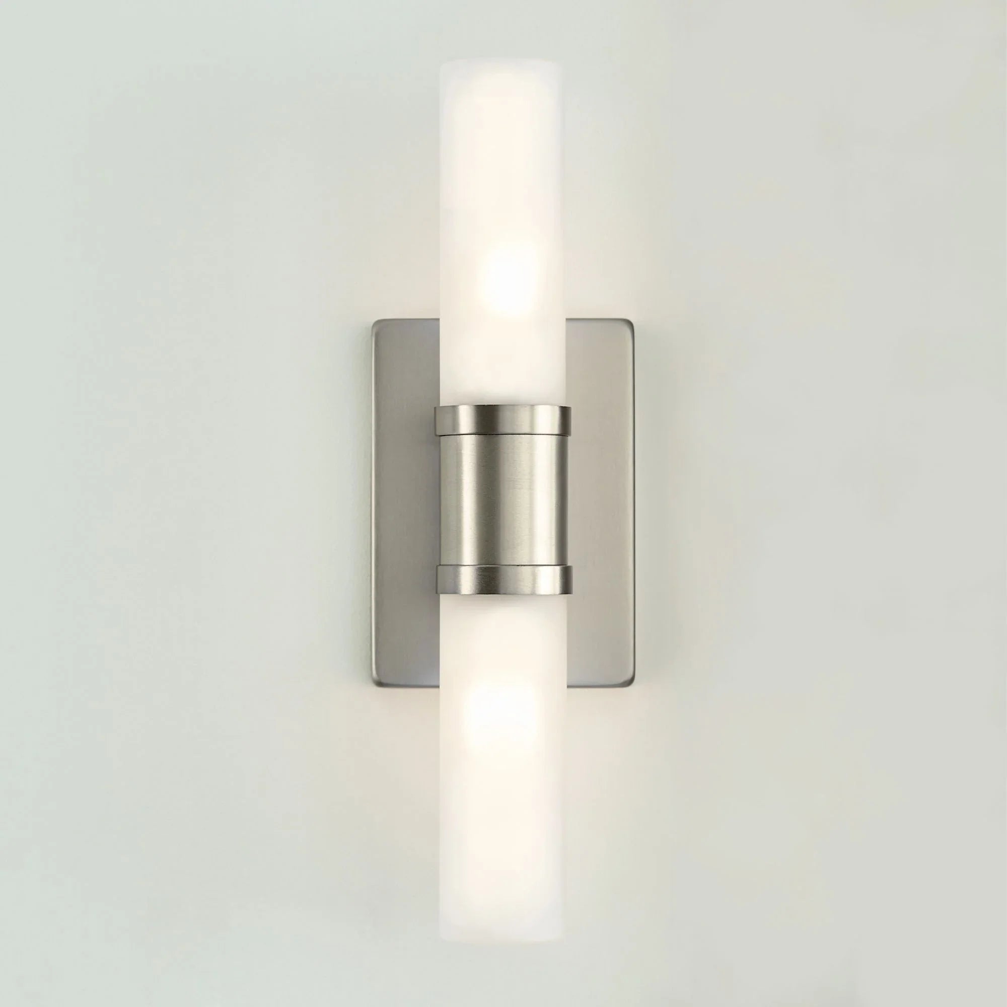 Keaton 16" Small 2-Light Bathroom Vanity, Brushed Nickel Finish