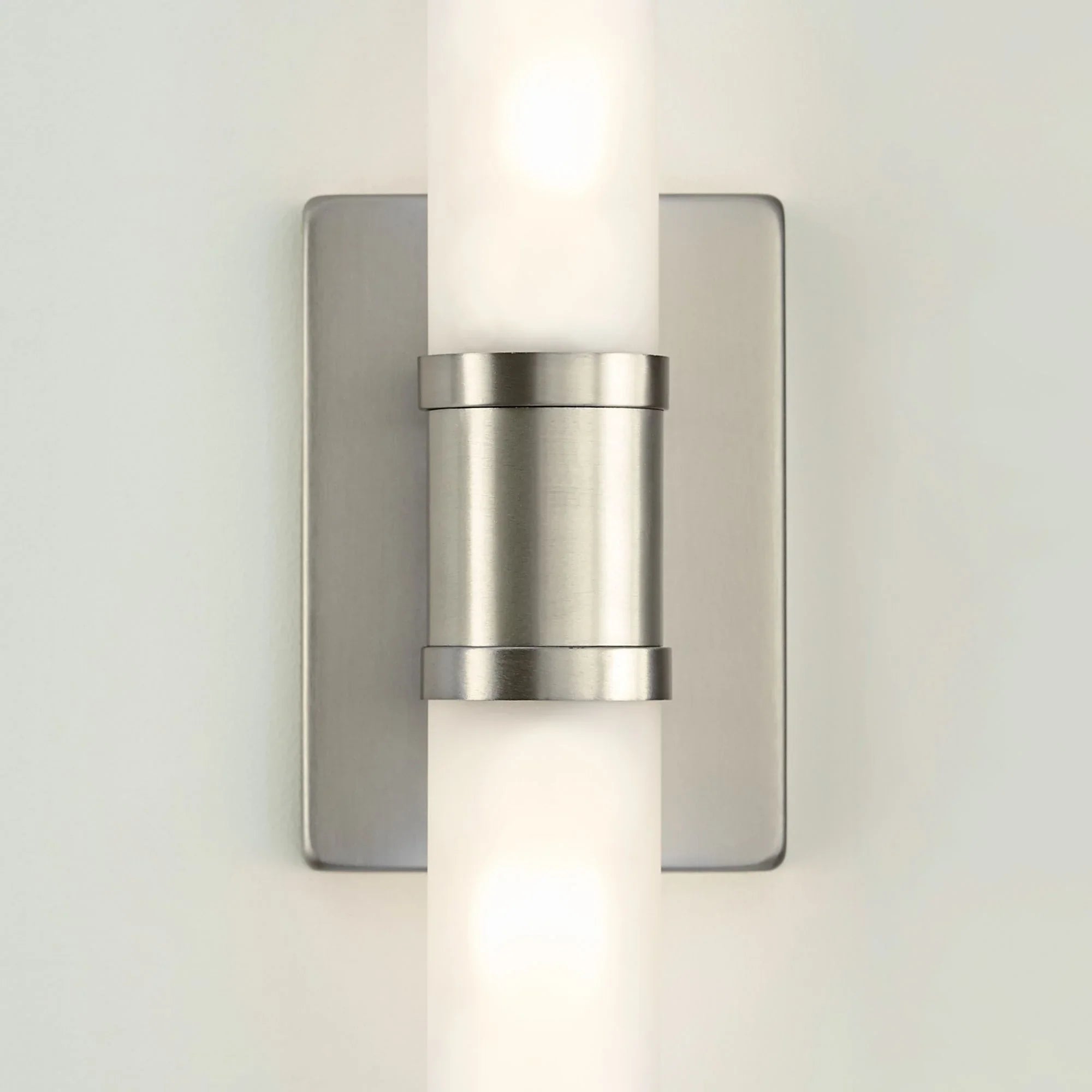 Keaton 16" Small 2-Light Bathroom Vanity, Brushed Nickel Finish