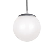 Leo Hanging Globe 8" Small Pendant, Satin Aluminum Finish