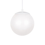 Leo Hanging Globe 8" Small Pendant, White Finish