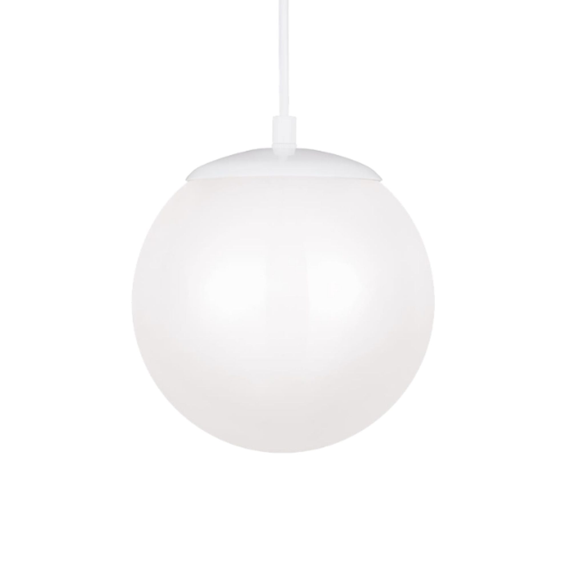Leo Hanging Globe 8" Small Pendant, White Finish