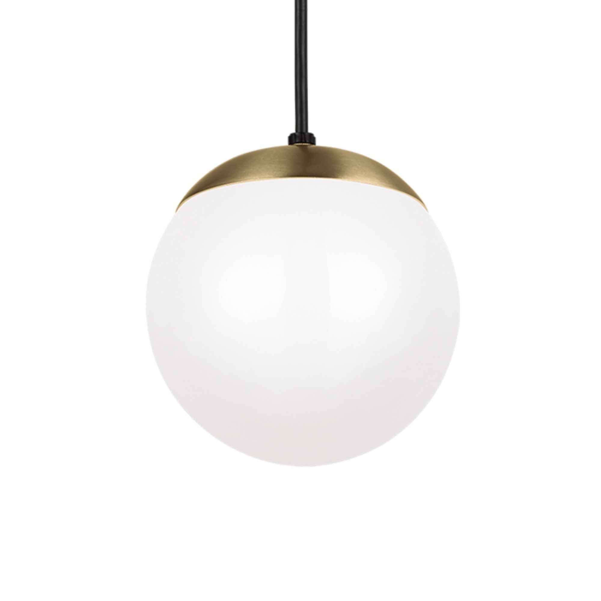Leo Hanging Globe 8" Small Pendant, Satin Brass Finish