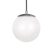 Visual Comfort Studio Leo Hanging Globe 8" LED Small Pendant, Satin Aluminum Finish