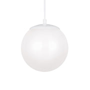Leo Hanging Globe 8" LED Small Pendant, White Finish