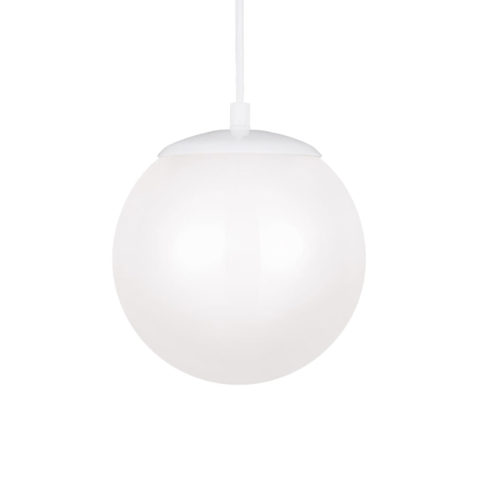 Leo Hanging Globe 8" LED Small Pendant, White Finish