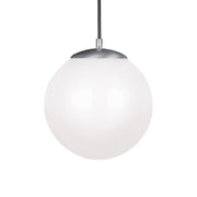 Leo Hanging Globe 10" Medium Pendant, Satin Aluminum Finish