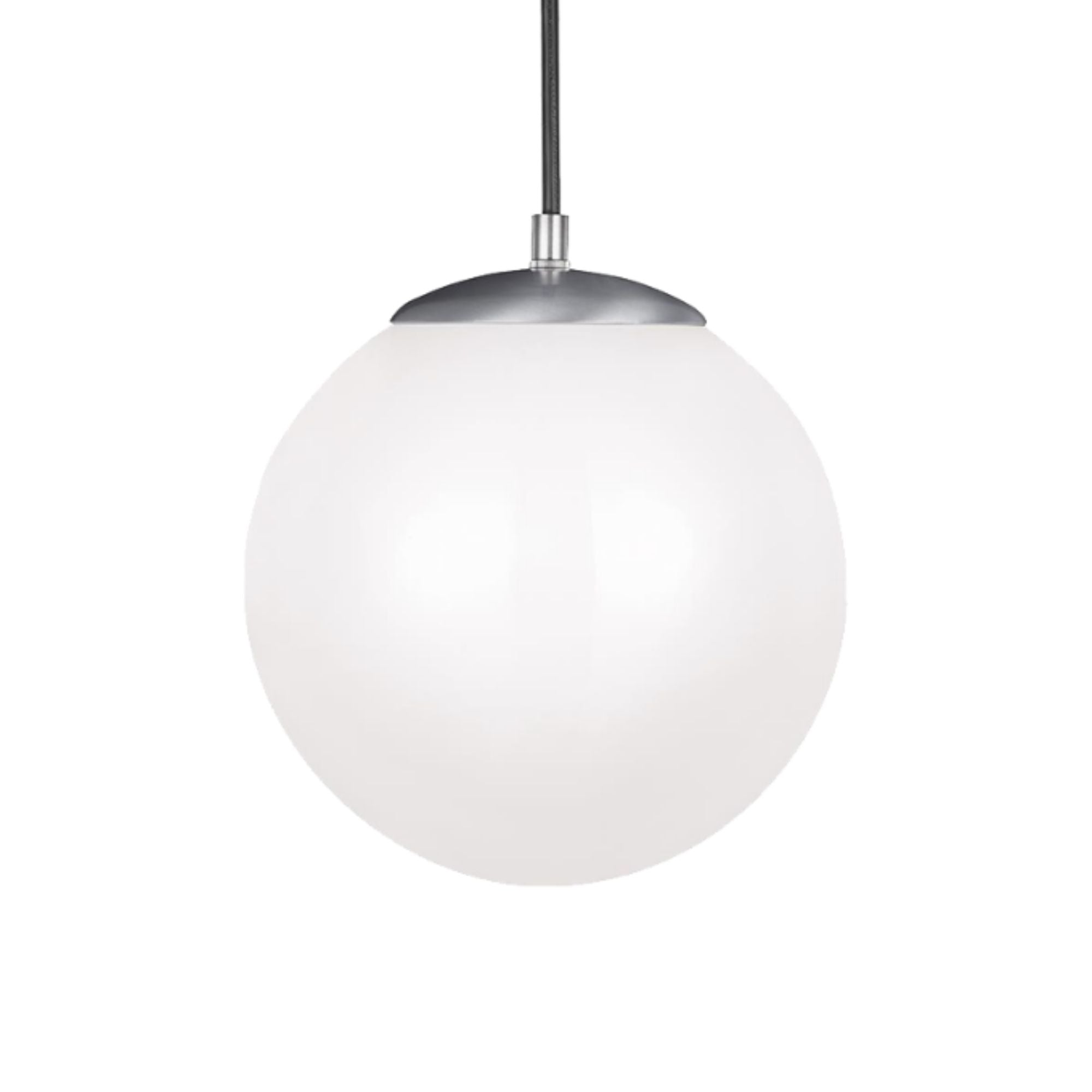 Leo Hanging Globe 10" Medium Pendant, Satin Aluminum Finish