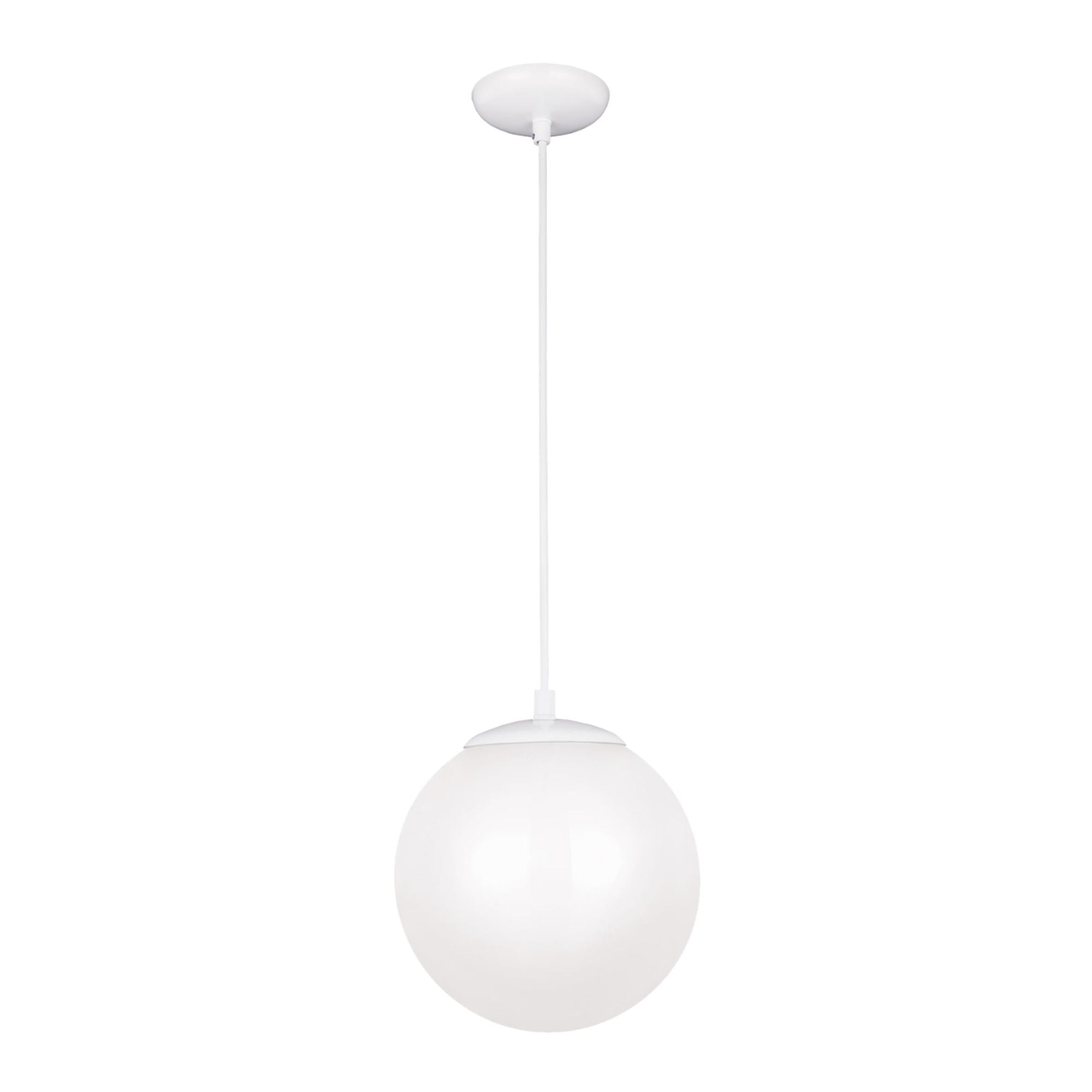 Leo Hanging Globe 10" Medium Pendant, White Finish